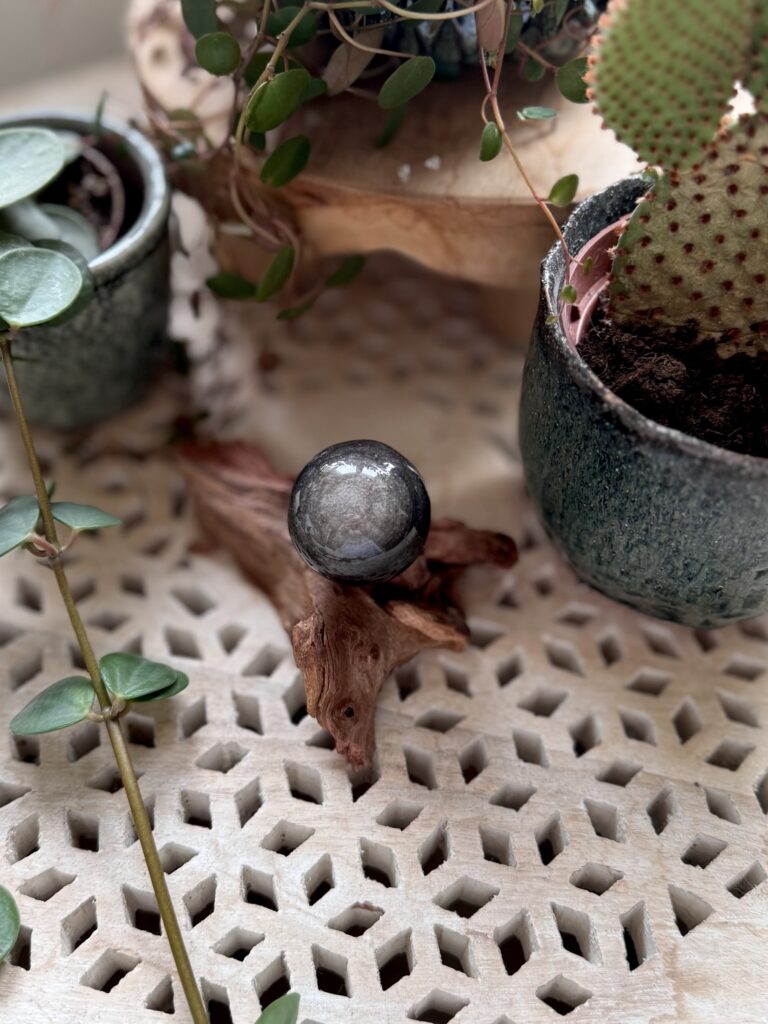 Obsidiaan silver sheen 30 mm